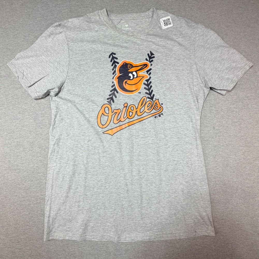 Fanatics Baltimore Orioles MLB T-Shirt Mens Large Gray Short Sleeve Graphic Tee